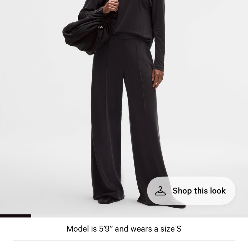 lululemon athletica Wide-Leg Black Track Pants